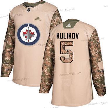 Adidas Herrar Winnipeg Jets #5 Dmitry Kulikov Camo Autentisk 2017 Veterans Day Stitched NHL Tröjor