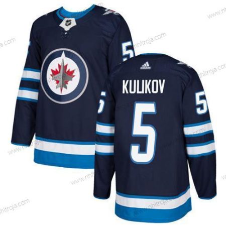 Adidas Herrar Winnipeg Jets #5 Dmitry Kulikov Marin Blå Autentisk Stitched NHL Hemma Tröjor