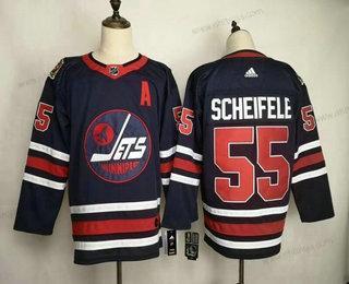 Adidas Herrar Winnipeg Jets #55 Mark Sceifele Marin Blå 2019 Heritage Klassisk Stitched NHL Tröjor