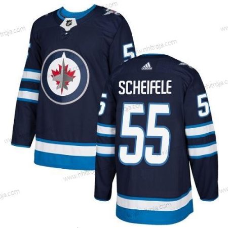 Adidas Herrar Winnipeg Jets #55 Mark Scheifele Marin Blå Autentisk Stitched NHL Hemma Tröjor