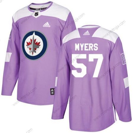 Adidas Herrar Winnipeg Jets #57 Tyler Myers Lila Autentisk Bekämpar cancer Stitched NHL Tröjor