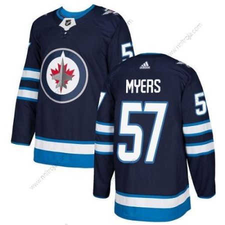 Adidas Herrar Winnipeg Jets #57 Tyler Myers Marin Blå Autentisk Stitched NHL Hemma Tröjor