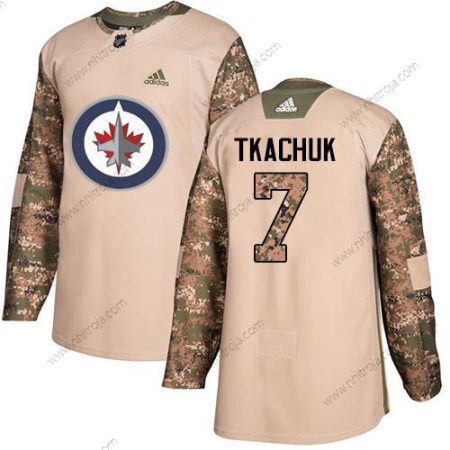 Adidas Herrar Winnipeg Jets #7 Keith Tkachuk Camo Autentisk 2017 Veterans Day Stitched NHL Tröjor