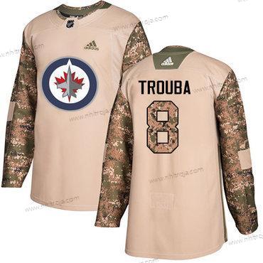 Adidas Herrar Winnipeg Jets #8 Jacob Trouba Camo Autentisk 2017 Veterans Day Stitched NHL Tröjor