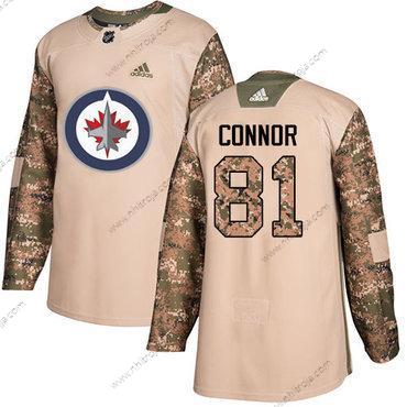 Adidas Herrar Winnipeg Jets #81 Kyle Connor Camo Autentisk 2017 Veterans Day Stitched NHL Tröjor