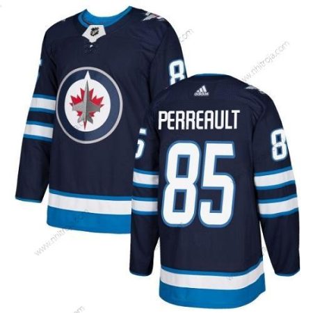 Adidas Herrar Winnipeg Jets #85 Mathieu Perreault Marin Blå Autentisk Stitched NHL Hemma Tröjor