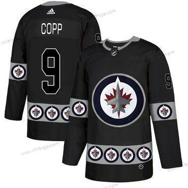 Adidas Herrar Winnipeg Jets #9 Andrew Copp Svart Team Logos Tröjor