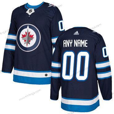 Adidas Herrar Winnipeg Jets Skräddarsydda 2017-2018 Hockey Blå Stitched NHL Tröjor