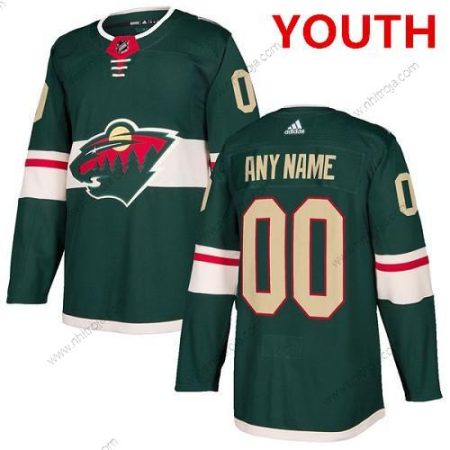 Adidas Minnesota Wild Skräddarsydda Autentisk Grön NHL Hemma Tröjor