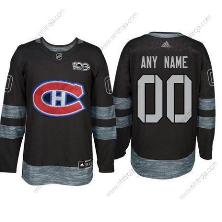 Adidas Montreal Canadiens Skräddarsydda Svart 1917-2017 100th Jubileum Stitched NHL Tröjor