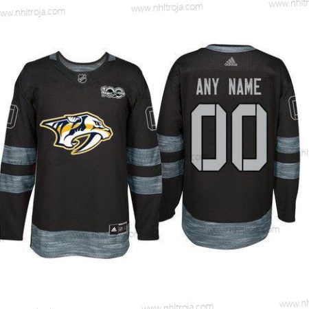 Adidas Nashville Predators Skräddarsydda Svart 1917-2017 100th Jubileum Stitched NHL Tröjor