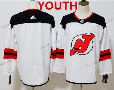 Adidas New Jersey Devils Skräddarsydda Vit Autentisk Stitched 2017-2018 NHL Hemma Tröjor