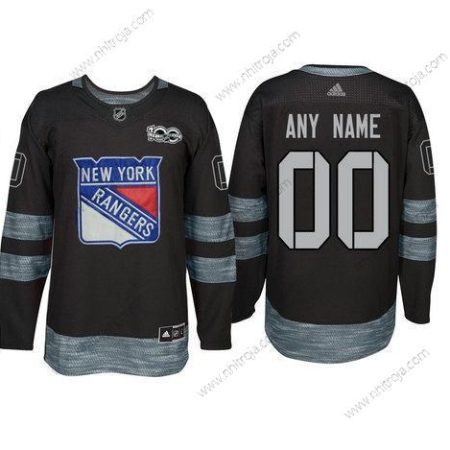 Adidas New York Rangers Skräddarsydda Svart 1917-2017 100th Jubileum Stitched NHL Tröjor