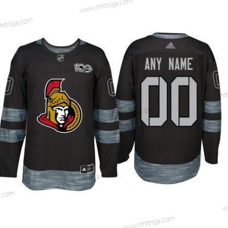 Adidas Ottawa Senators Skräddarsydda Svart 1917-2017 100th Jubileum Stitched NHL Tröjor