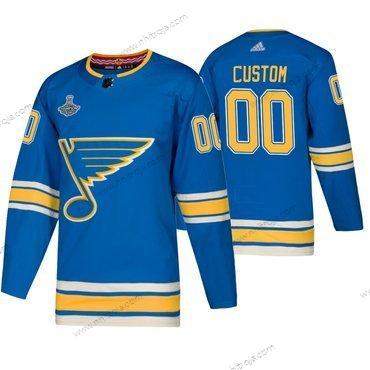 Adidas St. Louis Blues Skräddarsydda Blå Alternativ 2019 Stanley Cup Champions Tröjor