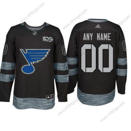 Adidas St. Louis Blues Skräddarsydda Svart 1917-2017 100th Jubileum Stitched NHL Tröjor