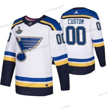 Adidas St. Louis Blues Skräddarsydda Vit 2019 Stanley Cup Champions Tröjor