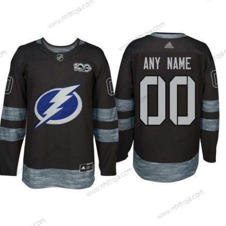 Adidas Tampa Bay Lightning Skräddarsydda Svart 1917-2017 100th Jubileum Stitched NHL Tröjor