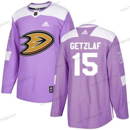 Adidas Ungdomen Anaheim Ducks #15 Ryan Getzlaf Lila Autentisk Bekämpar cancer Stitched NHL Tröjor