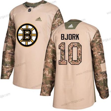 Adidas Ungdomen Boston Bruins #10 Anders Bjork Camo Autentisk 2017 Veterans Day Stitched NHL Tröjor