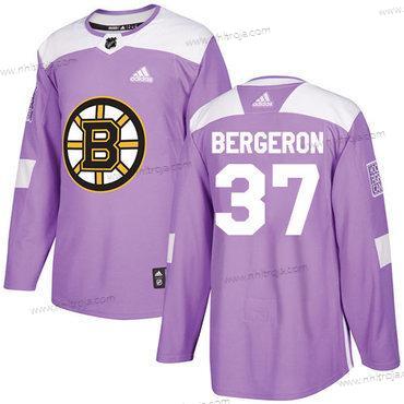 Adidas Ungdomen Boston Bruins #37 Patrice Bergeron Lila Autentisk Bekämpar cancer Stitched NHL Tröjor