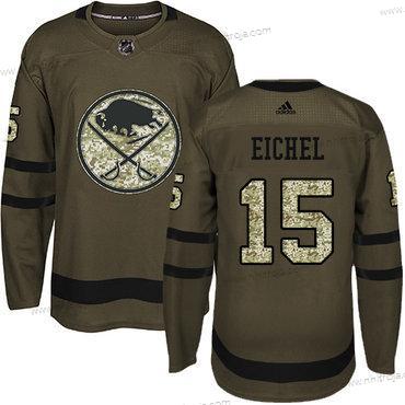 Adidas Ungdomen Buffalo Sabres #15 Jack Eichel Grön Salute to Service Stitched NHL Tröjor