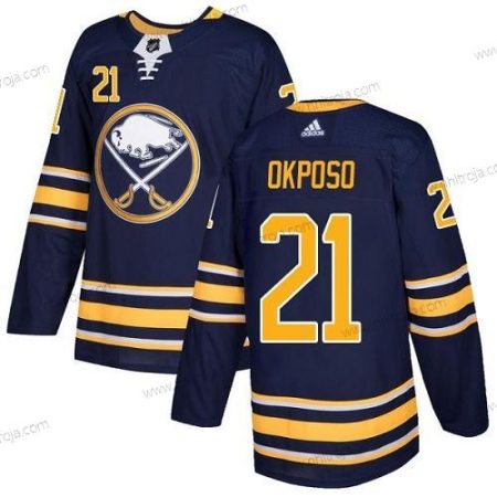 Adidas Ungdomen Buffalo Sabres #21 Kyle Okposo Marin Blå Autentisk Stitched NHL Hemma Tröjor