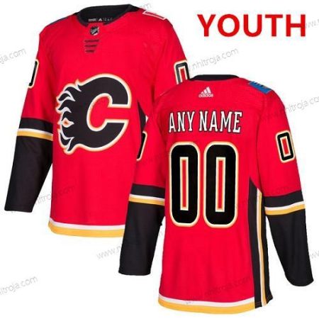 Adidas Ungdomen Calgary Flames Skräddarsydda Autentisk Röd NHL Hemma Tröjor