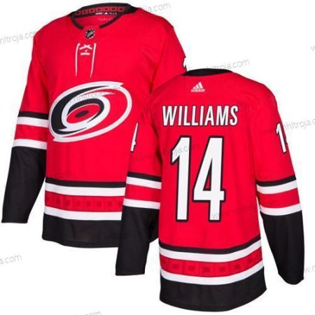 Adidas Ungdomen Carolina Hurricanes #14 Justin Williams Röd Autentisk Stitched NHL Hemma Tröjor