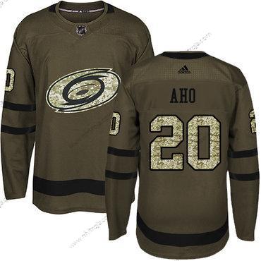 Adidas Ungdomen Carolina Hurricanes #20 Sebastian Aho Grön Salute to Service Stitched NHL Tröjor