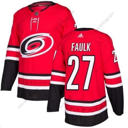 Adidas Ungdomen Carolina Hurricanes #27 Justin Faulk Röd Autentisk Stitched NHL Hemma Tröjor