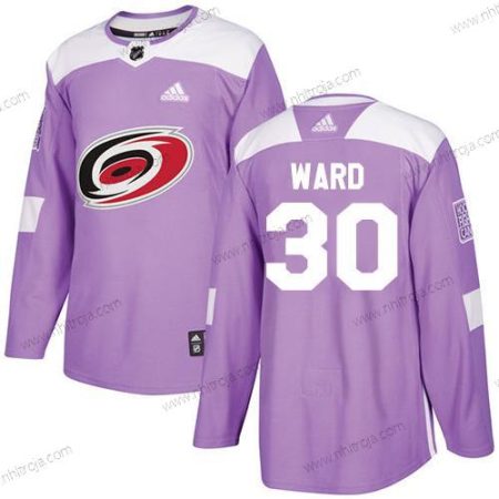 Adidas Ungdomen Carolina Hurricanes #30 Cam Ward Lila Autentisk Bekämpar cancer Stitched NHL Tröjor