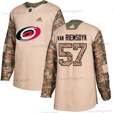 Adidas Ungdomen Carolina Hurricanes #57 Trevor Van Riemsdyk Camo Autentisk 2017 Veterans Day Stitched NHL Tröjor