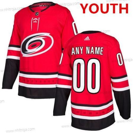 Adidas Ungdomen Carolina Hurricanes Skräddarsydda NHL Autentisk Röd Hemma Tröjor