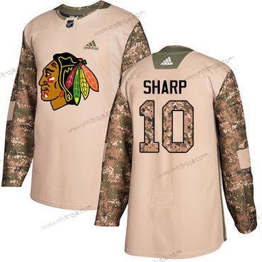 Adidas Ungdomen Chicago Blackhawks #10 Patrick Sharp Camo Autentisk 2017 Veterans Day Stitched NHL Tröjor