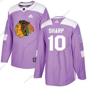 Adidas Ungdomen Chicago Blackhawks #10 Patrick Sharp Lila Autentisk Bekämpar cancer Stitched NHL Tröjor