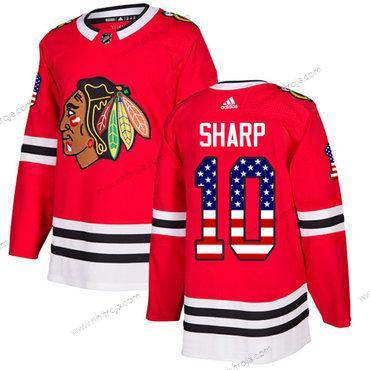 Adidas Ungdomen Chicago Blackhawks #10 Patrick Sharp Röd Autentisk USA Flag Stitched NHL Hemma Tröjor