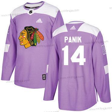 Adidas Ungdomen Chicago Blackhawks #14 Richard Panik Lila Autentisk Bekämpar cancer Stitched NHL Tröjor