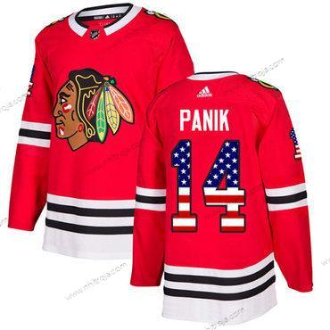 Adidas Ungdomen Chicago Blackhawks #14 Richard Panik Röd Autentisk USA Flag Stitched NHL Hemma Tröjor