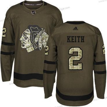 Adidas Ungdomen Chicago Blackhawks #2 Duncan Keith Grön Salute to Service Stitched NHL Tröjor