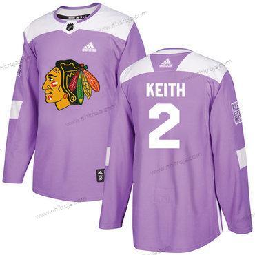 Adidas Ungdomen Chicago Blackhawks #2 Duncan Keith Lila Autentisk Bekämpar cancer Stitched NHL Tröjor