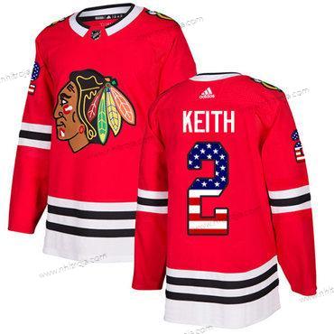 Adidas Ungdomen Chicago Blackhawks #2 Duncan Keith Röd Autentisk USA Flag Stitched NHL Hemma Tröjor