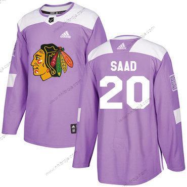 Adidas Ungdomen Chicago Blackhawks #20 Brandon Saad Lila Autentisk Bekämpar cancer Stitched NHL Tröjor