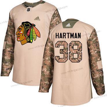 Adidas Ungdomen Chicago Blackhawks #38 Ryan Hartman Camo Autentisk 2017 Veterans Day Stitched NHL Tröjor