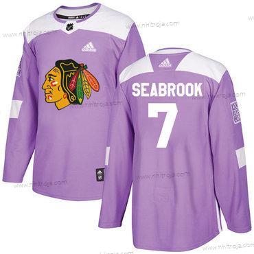 Adidas Ungdomen Chicago Blackhawks #7 Brent Seabrook Lila Autentisk Bekämpar cancer Stitched NHL Tröjor