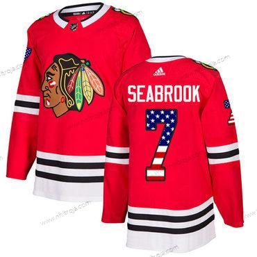 Adidas Ungdomen Chicago Blackhawks #7 Brent Seabrook Röd Autentisk USA Flag Stitched NHL Hemma Tröjor