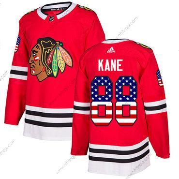 Adidas Ungdomen Chicago Blackhawks #88 Patrick Kane Röd Autentisk USA Flag Stitched NHL Hemma Tröjor