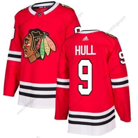 Adidas Ungdomen Chicago Blackhawks #9 Bobby Hull Röd Autentisk Stitched NHL Hemma Tröjor