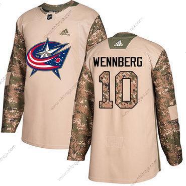 Adidas Ungdomen Columbus Blue Jackets #10 Alexander Wennberg Camo Autentisk 2017 Veterans Day Stitched NHL Tröjor