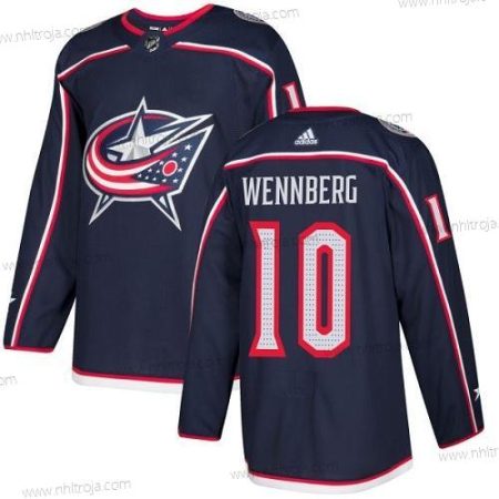 Adidas Ungdomen Columbus Blue Jackets #10 Alexander Wennberg Marin Blå Autentisk Stitched NHL Hemma Tröjor